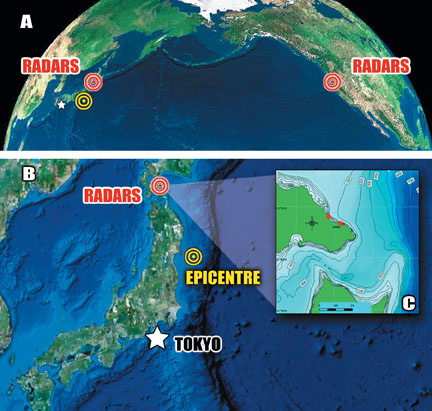 SeaSondes See Japan Tsunami on Two Continents SeaSondes See Japan Tsunami on Two Continents
